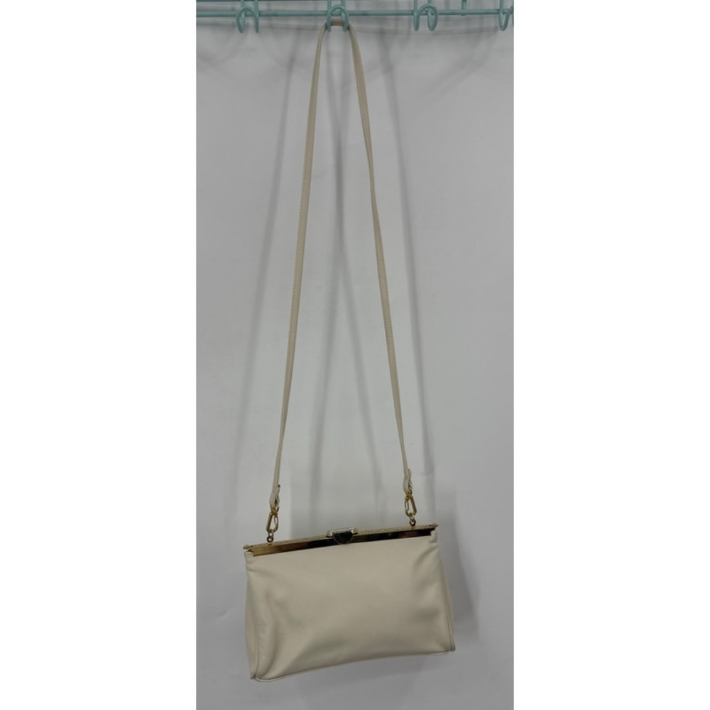 vintage-style cowhide Crossbody clutch handbag "facile frame or kiss-lock bag